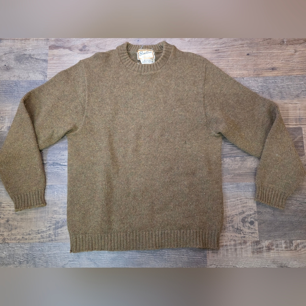 Vintage Brentwood Sportswear Rugged Chunky Wool Sweater Size Large